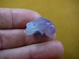 (Y-FRO-507) 1&quot; PURPLE AMETHYST gemstone FROG stone CARVING frogs amphibian - $8.59