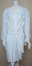 Eileen West White Lightweight Cotton Summer Ruffle Wrap Robe Size L/ XL NEW - $49.49