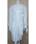 Eileen West White Lightweight Cotton Summer Ruffle Wrap Robe Size L/ XL NEW - $67.68 CAD