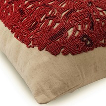 Metallic Beaded Tree 16&quot;x16&quot; Linen Ecru Pillows Cover, Changing Tree - £37.55 GBP+