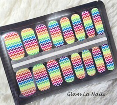 Rainbow Nail Wraps/ Nail Strips/ Nail Stickers/ full nail wrap/ stick on nails/  - £2.99 GBP
