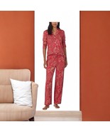 Lauren Ralph Lauren Pink Fuchsia Paisley PJ’s Pajama Set Sz L Woven Sateen  - $571.18 MXN
