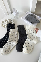 Black Bow Ribbed Edge Crew Socks - €1,26 EUR
