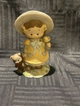 Vintage Enesco 1984 Giordano little girl with ice cream cone and teddy figurine - £10.98 GBP