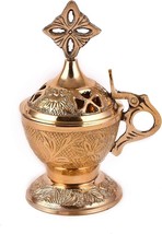 Incense Burner Brass Censer Christian Orthodox Home Church Cross Greek Byzantine - £13.67 GBP