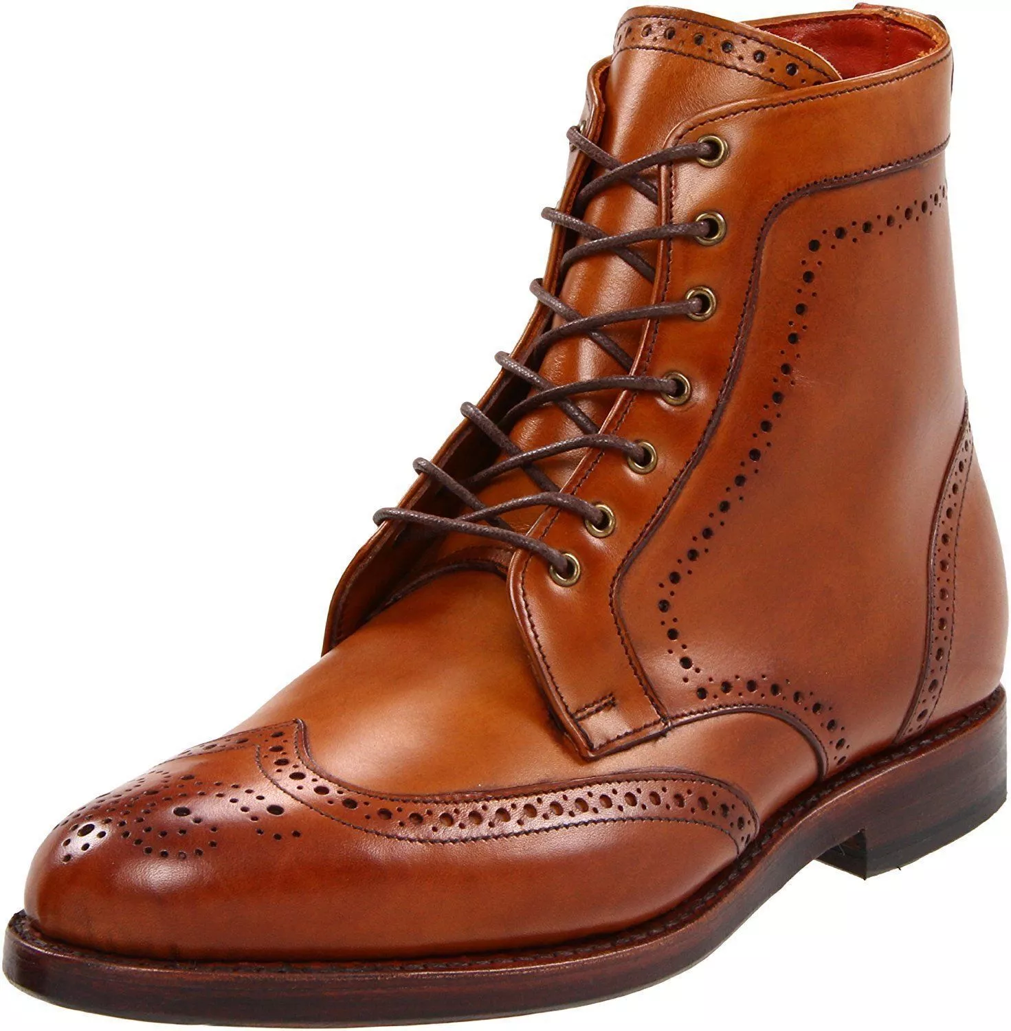 Men Tan brown wingtip brogue boots, Men lace up ankle boots, Boots for men - $179.99