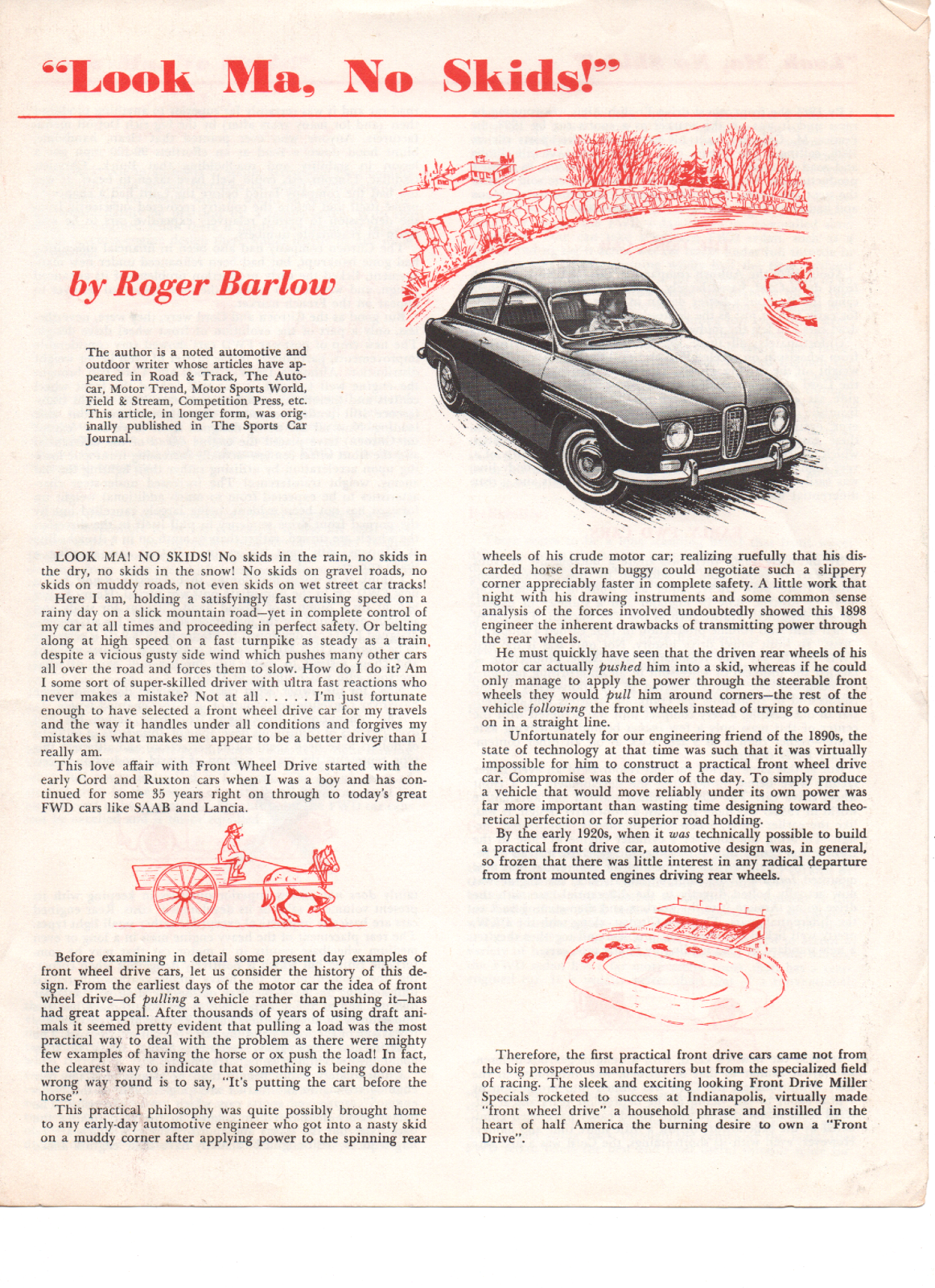 Primary image for Saab “Look Ma, No skids Roger Barlow Saab Press Original Brochure in color  fc2