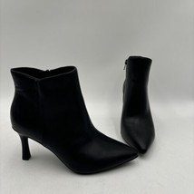 Kelly &amp; Katie EVIA Black Faux Leather Pointed Toe Side Zip Booties, Size 7W - £26.05 GBP