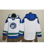 Men&#39;s Minnesota Timberwolves Blank White Lace-Up Pullover Hoodie - $1,440.35 MXN