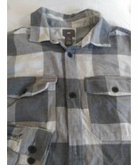 H&amp;M Mens Gray Plaid Long Sleeve Button-Up Regular Fit Shirt Size L - $19.12 CAD