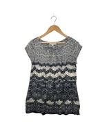 Cabi Top Womens Large Black Silk Chantilly Lace Short Sleeve Lightweight... - $40.60 CAD
