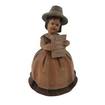 Anri Reuge Music Box Carved Wood Girl Figurine Swiss Movement Happy Birthday - £25.87 GBP