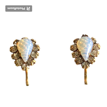 Mid Century Pear Cabochon Screw Back Earrings Vintage Jewelry Collection - £18.28 GBP