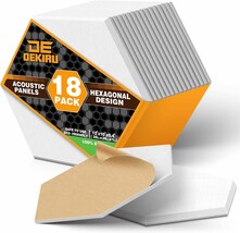 Dekiru 18 Pack Hexagon Acoustic Panels Sound Absorbing, Self-Adhesive, W... - $57.61 CAD