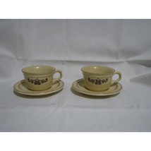 Vintage Pfaltzgraff Village Coffee Cups and Saucers Set of 2 - £8.29 GBP