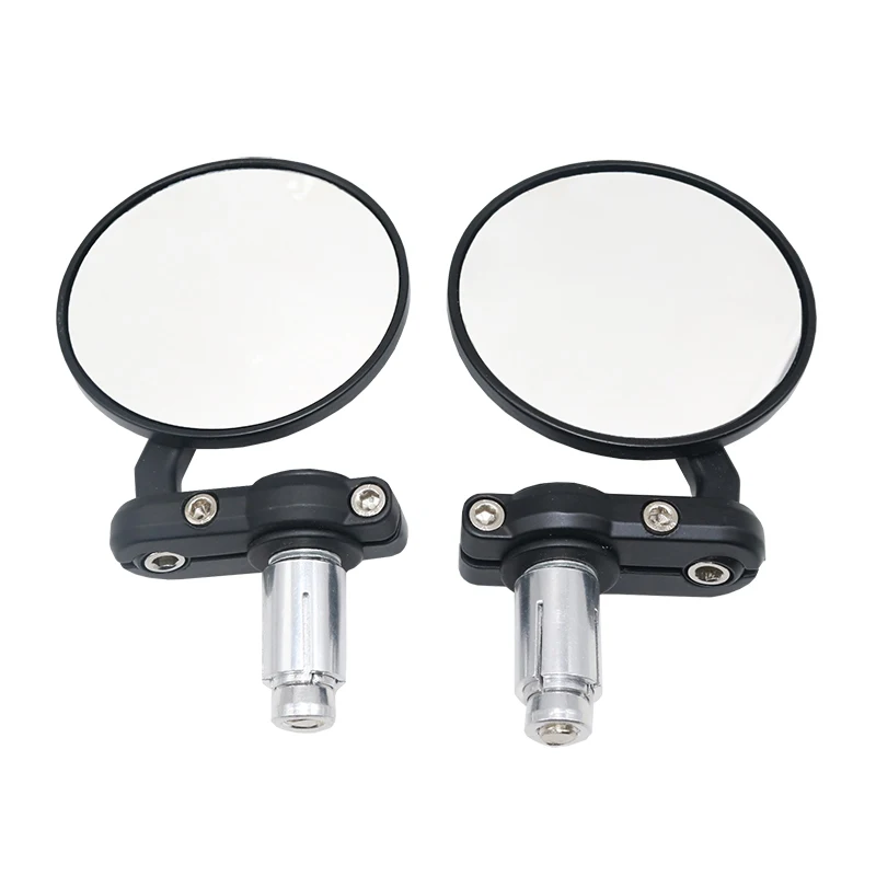 Round Motorcycle Mirror Motorbike Handlebar End Rearview Rear View Side Convex - £18.96 GBP