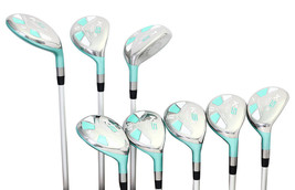 Womens Majek Golf Seafoam Teal Ladies Hybrid Set (4-SW Lady) Flex Utility Clubs - £384.17 GBP