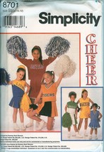 Simplicity 8701 Girls Cheerleader Outfits Uniform Child Costume Pattern Uncut Ff - £7.46 GBP