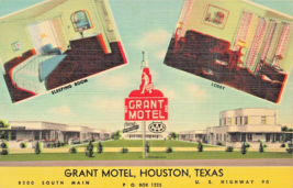 Dallas Texas Tx~Grant MOTEL-SLEEPING ROOM-ART Deco Exterior~Vintage Postcard - £8.74 GBP