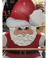 Wooden Freestanding Santa Christmas Hand Towel Holder 14” Tall - £19.77 GBP