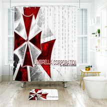 Resident Evil Umbrella Shower Curtain Bath Mat Bathroom Waterproof Decorative - £18.31 GBP+