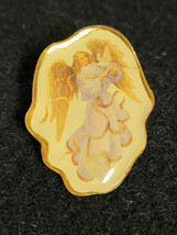 Ladies &quot;Gold Color&quot; Angel Lapel Pin Biblical Religious Pretty - £7.81 GBP