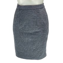 CARMEN MARC VALVO Pencil Midi Gray Embroidered Straight Petite Size 4P V... - £28.34 GBP