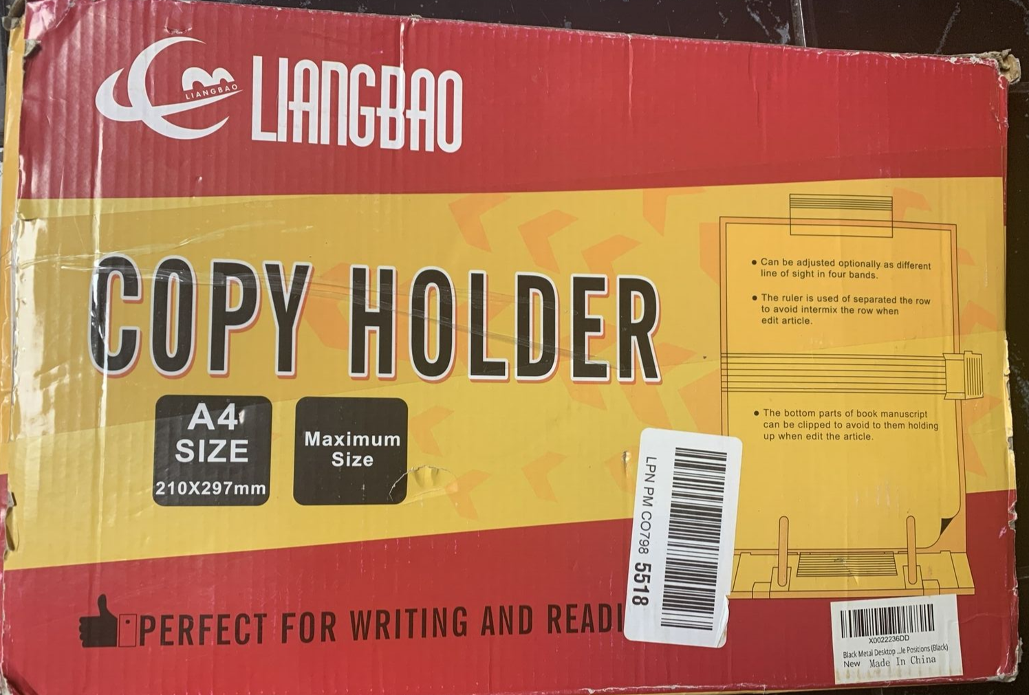 Liangbao  A4 Size Stationery Desktop Document Book Copy Holder With Line... - $6.81