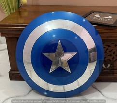Medieval Blue And Silver Captain America Shield Metal Made Avengers Movie Shield - £149.27 GBP