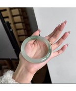 63mm Grade A 100% Natural Green Jade Bangle Bracelet Women&#39;s Bracelet - $5.32 CAD
