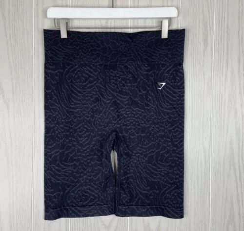 Gymshark Adapt Black/Gray Animal Seamless Bike Shorts Size XS Ruched Detail - $21.49