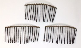 Vintage Metal Hair Combs Set of 3 Hair Accessories Estate Find - £15.66 GBP
