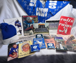 Baltimore Colts VTG Lot NFL Football Knit Beanie Program Stickers Pin Te... - £79.20 GBP