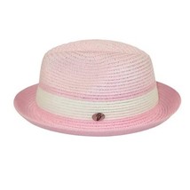 Men's Bently Semi Crushable Fedora Briad Straw Hat Dante DA220 Pink/White image 5