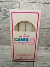 8 Vintage Hallmark 4 in. White Candles for Angel Chimes .5&quot; Wide - £4.98 GBP