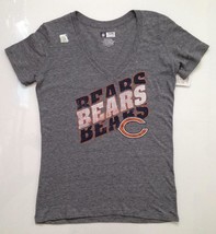 NWT Chicago Bears NFL Women&#39;s T-SHIRT LARGE V-Neck TEE Metallic Graphic ... - $26.18