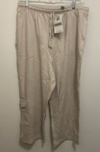 Classic Elements Womens Capri Pants Cream 14 / 16 P Waist Elastic 25” 38... - $9.98