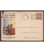 Century of Progress Expo View Book + World&#39;s Fair Stamp Cancel - Chicago IL - $15.75