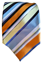 Geoffrey Beene Designer 100% Silk Men&#39;s Multi Color Bold Striped Neck Tie - $18.18