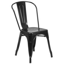 Flash Furniture Commercial Grade 4 Pack Black Metal Indoor-Outdoor Stackable Cha - £236.69 GBP+