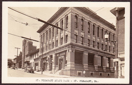 Mt. Pleasant, PA RPPC 1930s - State Bank &amp; Downtown Business District - £19.46 GBP