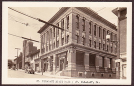 Mt. Pleasant, PA RPPC 1930s - State Bank &amp; Downtown Business District - £18.50 GBP