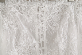 White Corset Lace Top Bridal Custom Plus Size Off Shoulder Crop Lace Shirt image 7