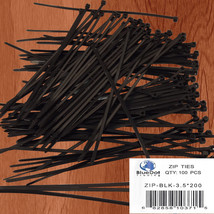 NEW 100pcs 8&quot; 3.5x200mm Locking Nylon Plastic BLACK Cable Wire Zip Tie Cord Wrap - $13.99