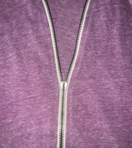 Aerie Purple Zip Hoodie Sweatshirt Women's Medium – Broken Zipper Tab image 5