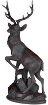 Sculpture MOUNTAIN Lodge English Deer Left-Facing Left Oxblood Red Resin Highly - £358.91 GBP