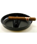 EXECUTIVE ASHTRAY Big Black 7&quot;rOund Melamine cigarette hold cigars GESSN... - $391.57 MXN