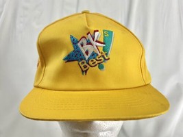 Vintage BK Best Burger King Make it Happen Yellow Twill Snapback Hat Tai... - £29.04 GBP