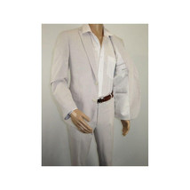 Men Seersucker Suit By Adolfo Stripe Casual Dressy Summer Suit 2 Button C624 Tan image 5