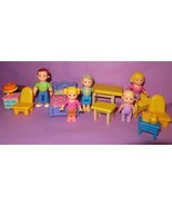 Fisher Price Lot My First Dollhouse Family People 2005 Furniture Mom Dad - £18.67 GBP